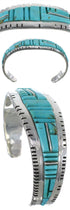 Sterling Silver Turquoise Southwest Jewelry Cuff Bracelet EX27399